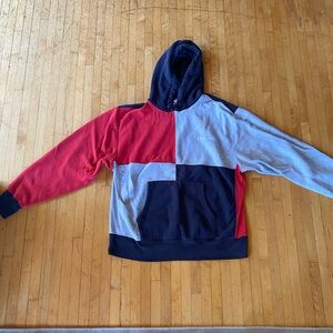 Champion Reverse Weave Hoodie - Navy and Red